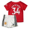 Officiële Voetbalshirt + Korte Broek Manchester United Van De Beek 34 Thuis 2022-23 - Kids